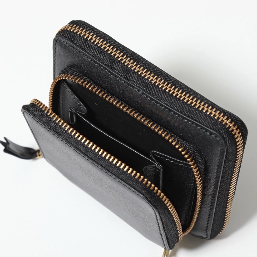 新品 コムデギャルソン 財布 ブラック レザー 二つ折り財布 折り財布