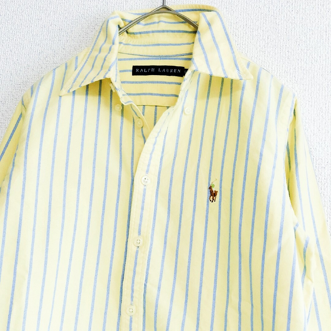 Ralph Lauren(ラルフローレン)のRALPH LAUREN ボタンダウンコットンシャツ ストライプ イエロー レディースのトップス(シャツ/ブラウス(長袖/七分))の商品写真