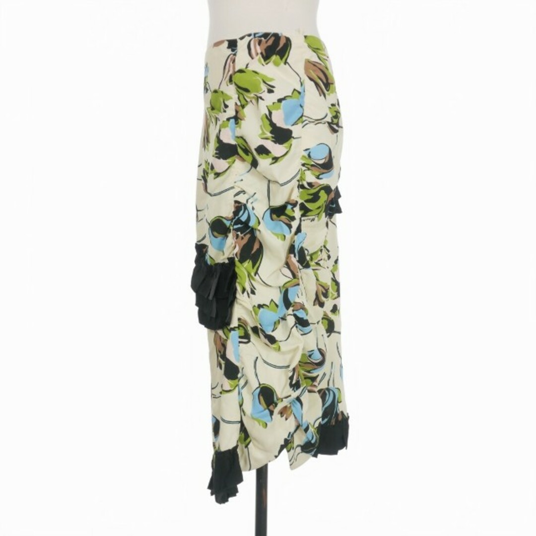 マルニ MARNI 花柄 フリル ドッキング ロング スカート 3843cmスカート丈
