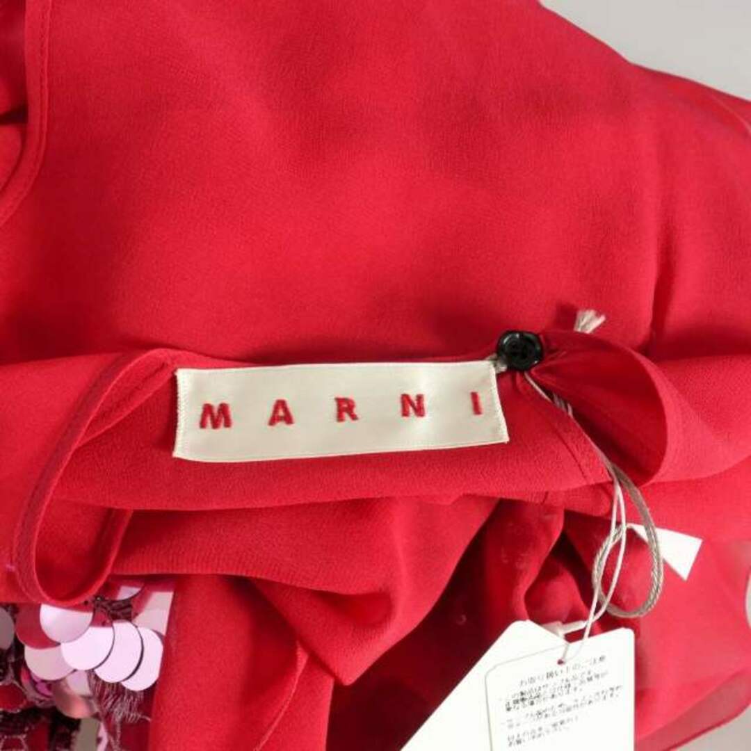 マルニ MARNI シルクリネン 膝丈スカート 40 マルチカラー