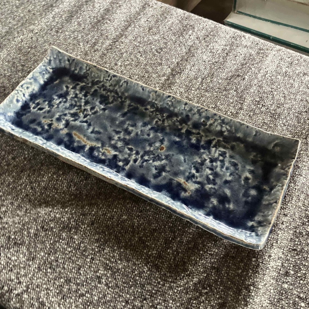 エンタメ/ホビー骨董　アンティーク　青　皿　プレート　陶器　焼き物