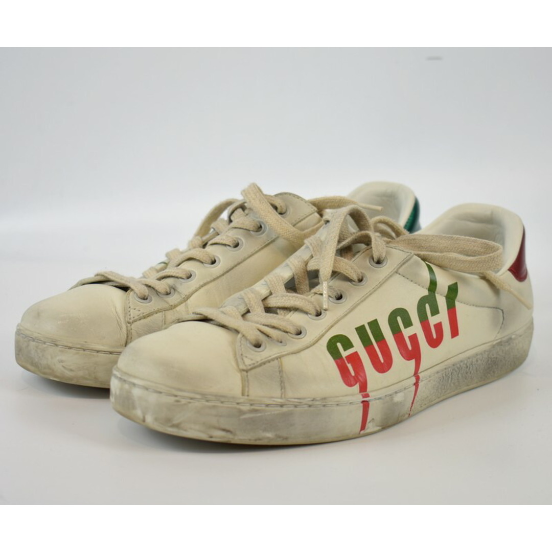 Gucci(グッチ)のGUCCI/グッチ　20SS　ヴィンテージ加工レザーローカットスニーカー　576137　サイズ：7　カラー：ホワイト【中古】【古着】【USED】【221004】【yast】 メンズの帽子(キャップ)の商品写真