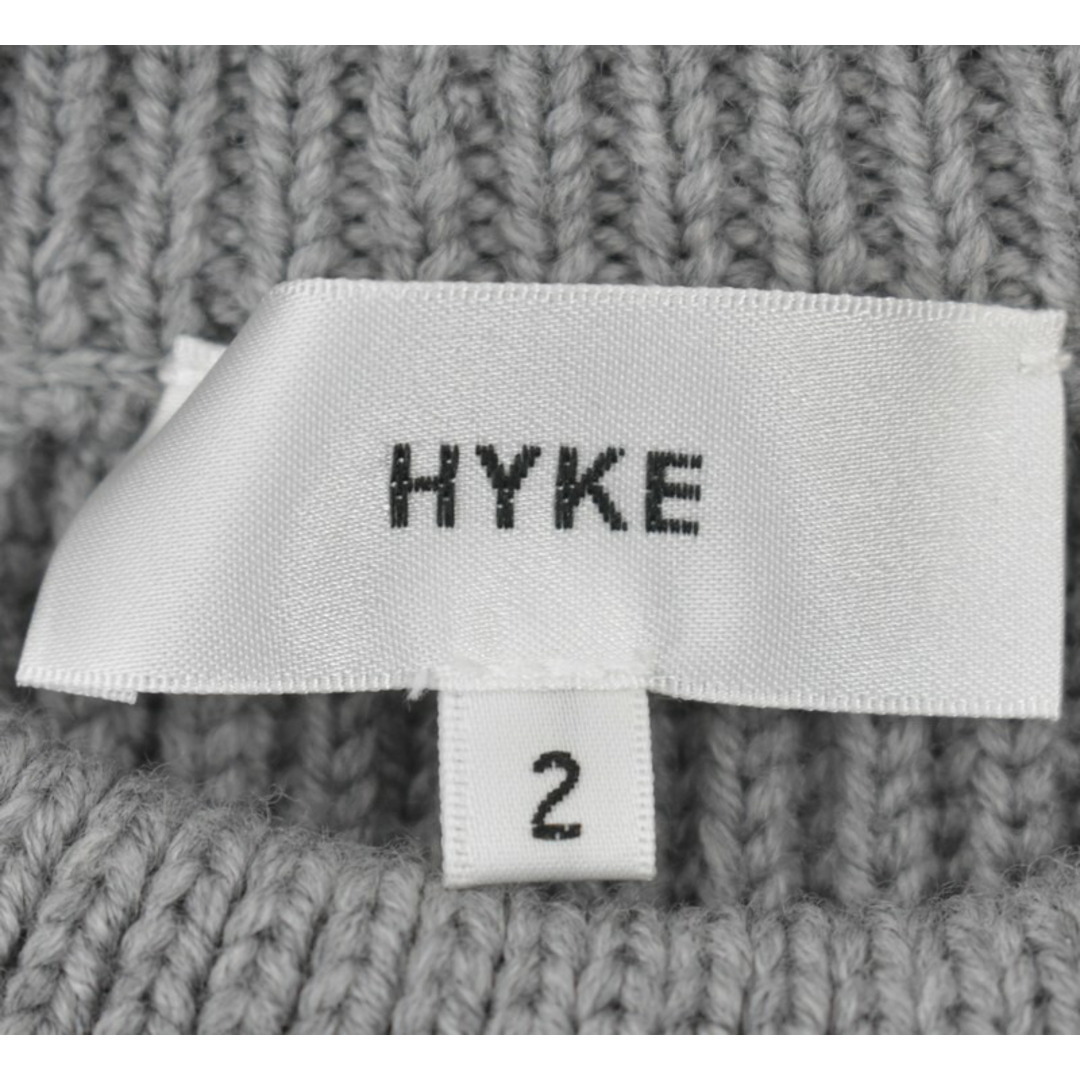 HYKE(ハイク)のHYKE/ハイク　18AW　リブクルーネックセーター　ニット　サイズ：2　カラー：ライトグレー【中古】【古着】【USED】【230112】【yast】【得得】 レディースのトップス(ニット/セーター)の商品写真