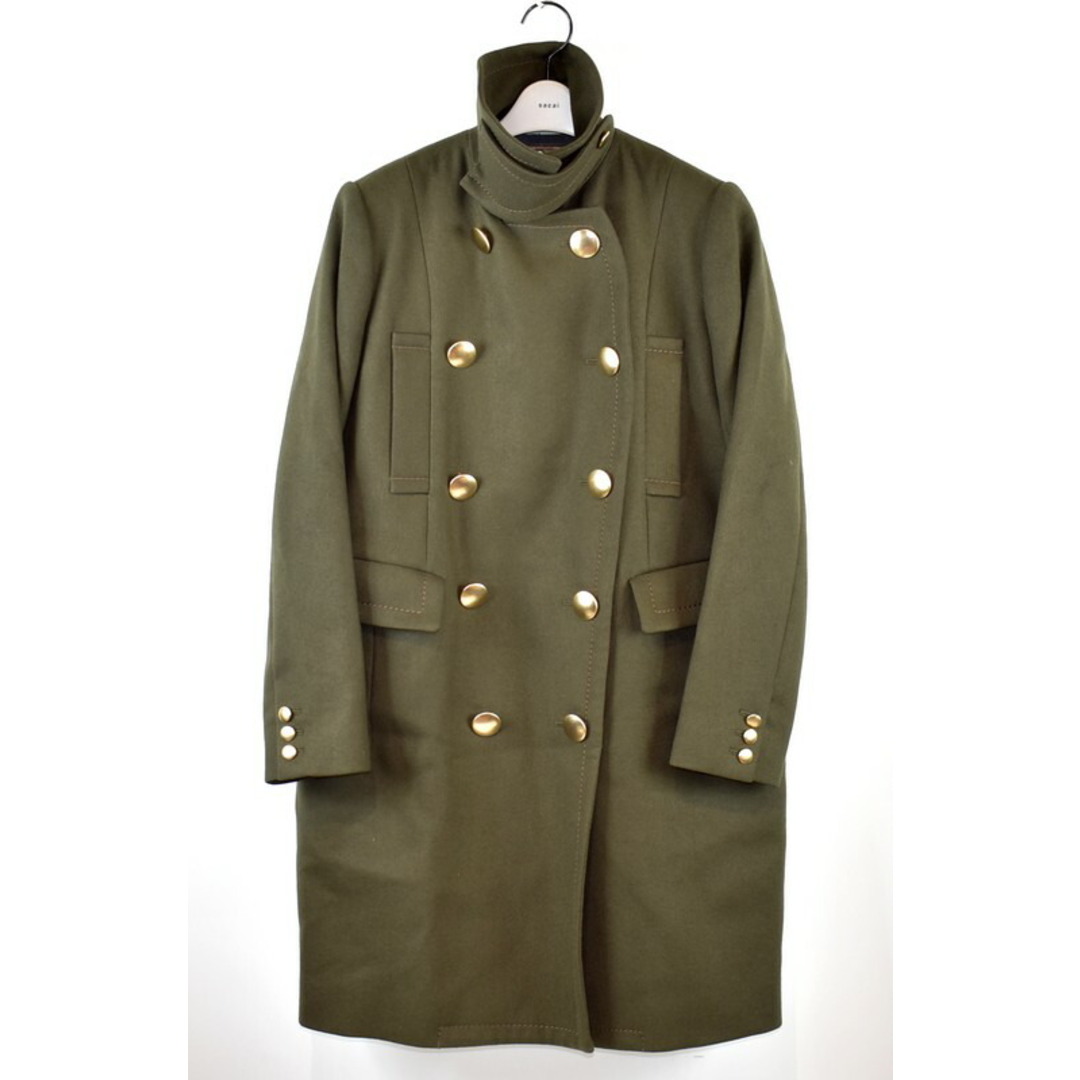 sacai(サカイ)のsacai luck/サカイラック　15AW　キルティングベストライナー付きPコート　15AWLU965　サイズ：1　カラー：オリーブ【中古】【古着】【USED】【221126】【yast】 レディースのジャケット/アウター(その他)の商品写真