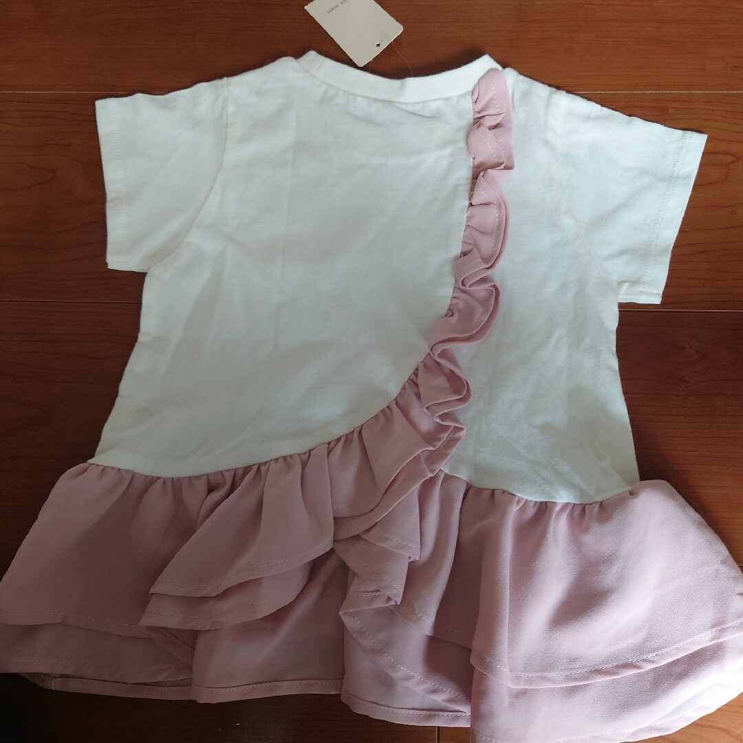 petit main(プティマイン)のpetit main バックフレアペプラムT キッズ/ベビー/マタニティのキッズ服女の子用(90cm~)(Tシャツ/カットソー)の商品写真