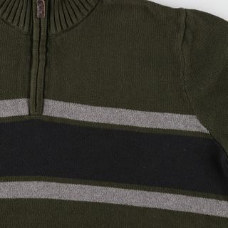 エディーバウアー Eddie Bauer 総柄 コットンニットハーフジップセーター メンズL /eaa348603