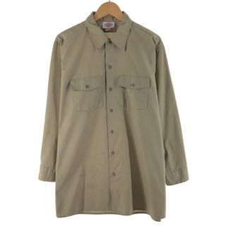 ディッキーズ(Dickies)の古着 ディッキーズ Dickies 長袖 ワークシャツ USA製 メンズL /eaa372036(シャツ)