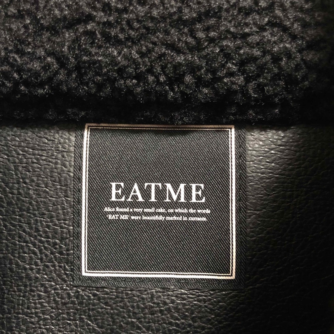 EATME(イートミー)の美品　EATME イートミー　 ボア ライダース ジャケット ブラック　黒　S レディースのジャケット/アウター(ライダースジャケット)の商品写真