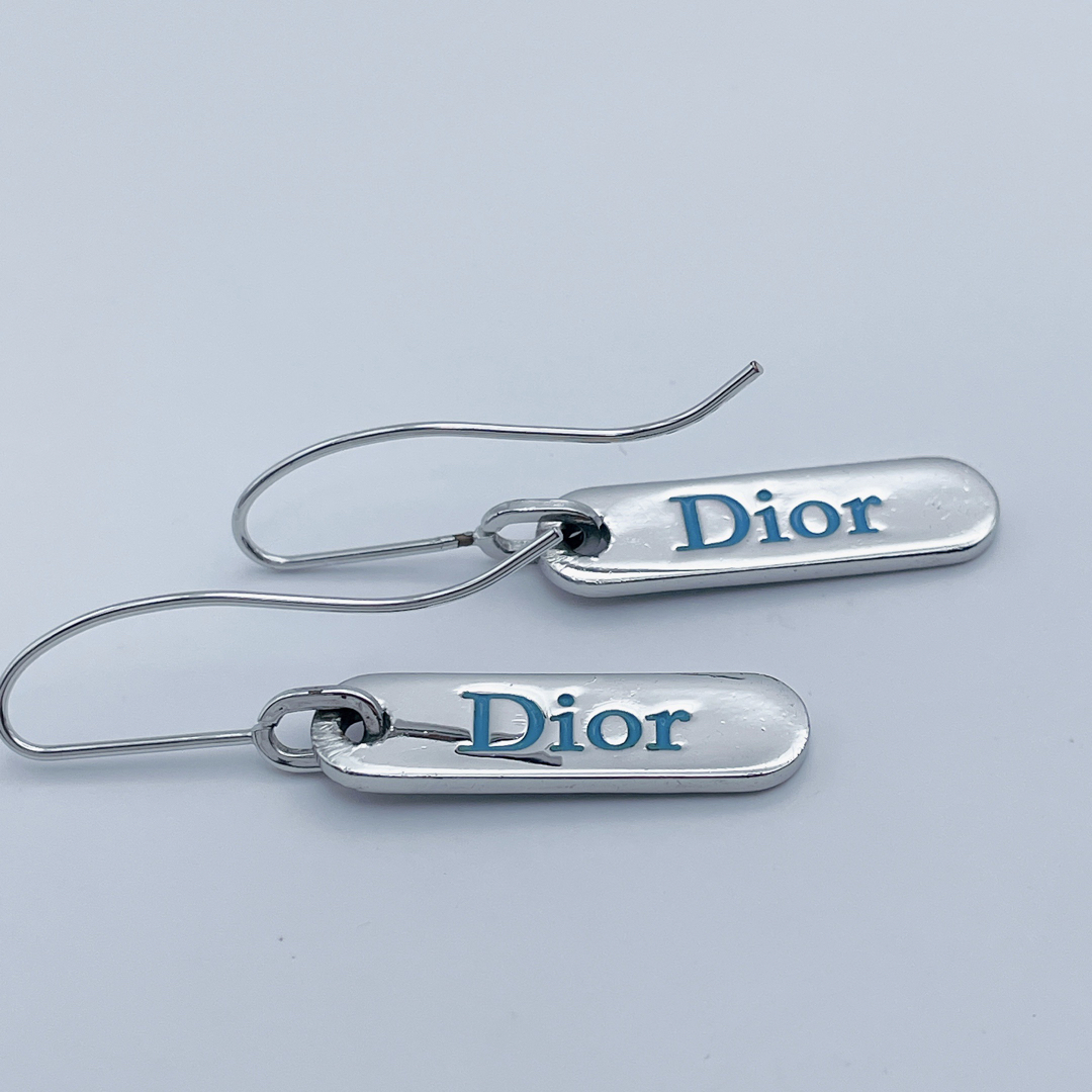【極美品】Christian Dior ピアス フック シルバー ロゴ