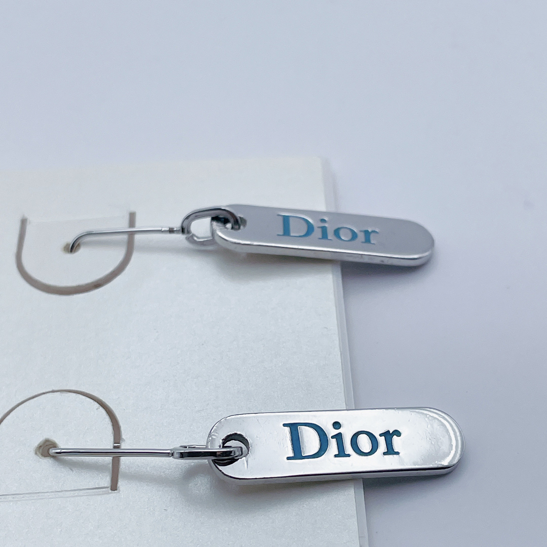 【極美品】Christian Dior ピアス フック シルバー ロゴ