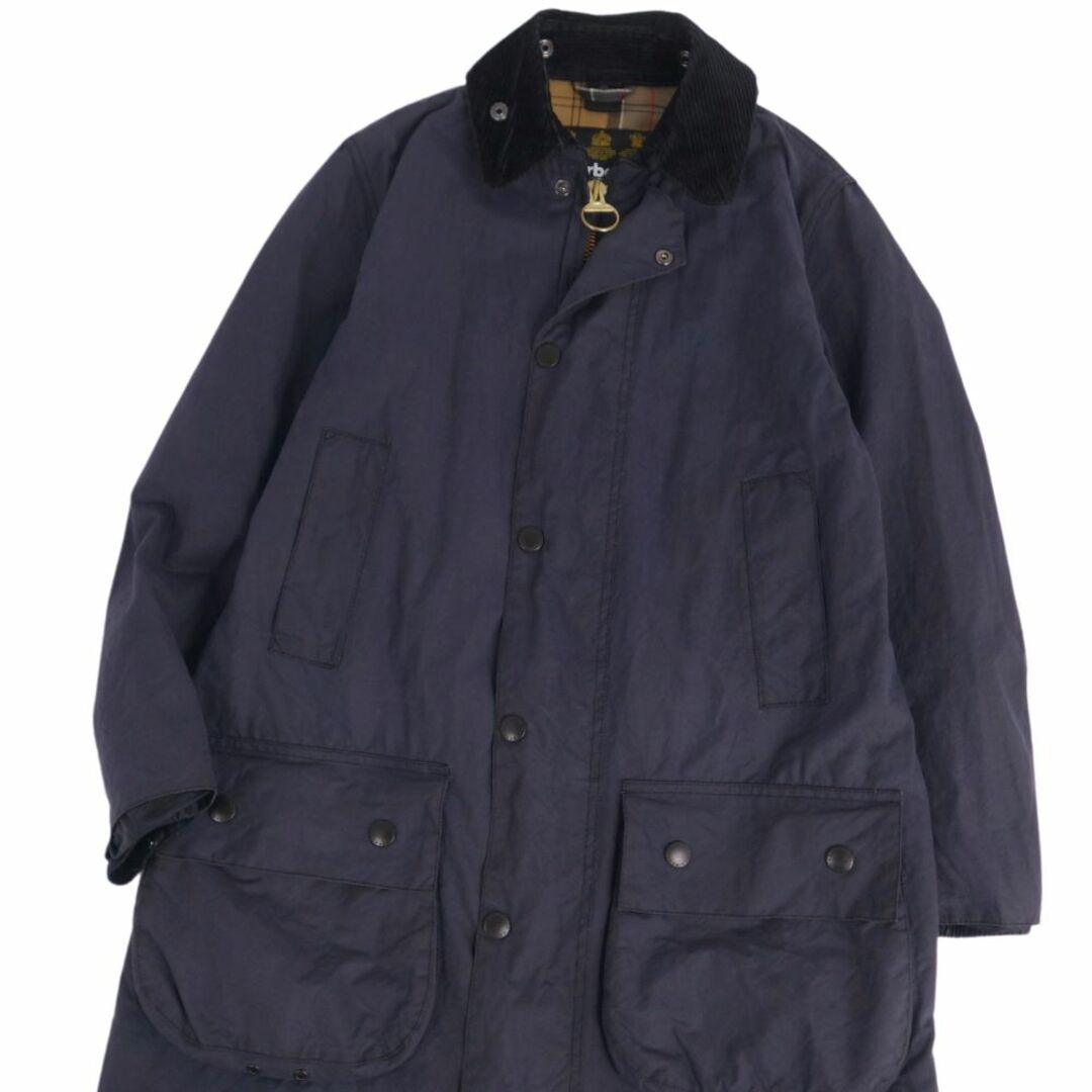 Barbour(バーブァー)のバブアー Barbour コート SL BORDER ボーダー WAXED COTTON オイルドコットン ジップアップ アウター メンズ イングランド製 34(S相当) ネイビー メンズのジャケット/アウター(その他)の商品写真