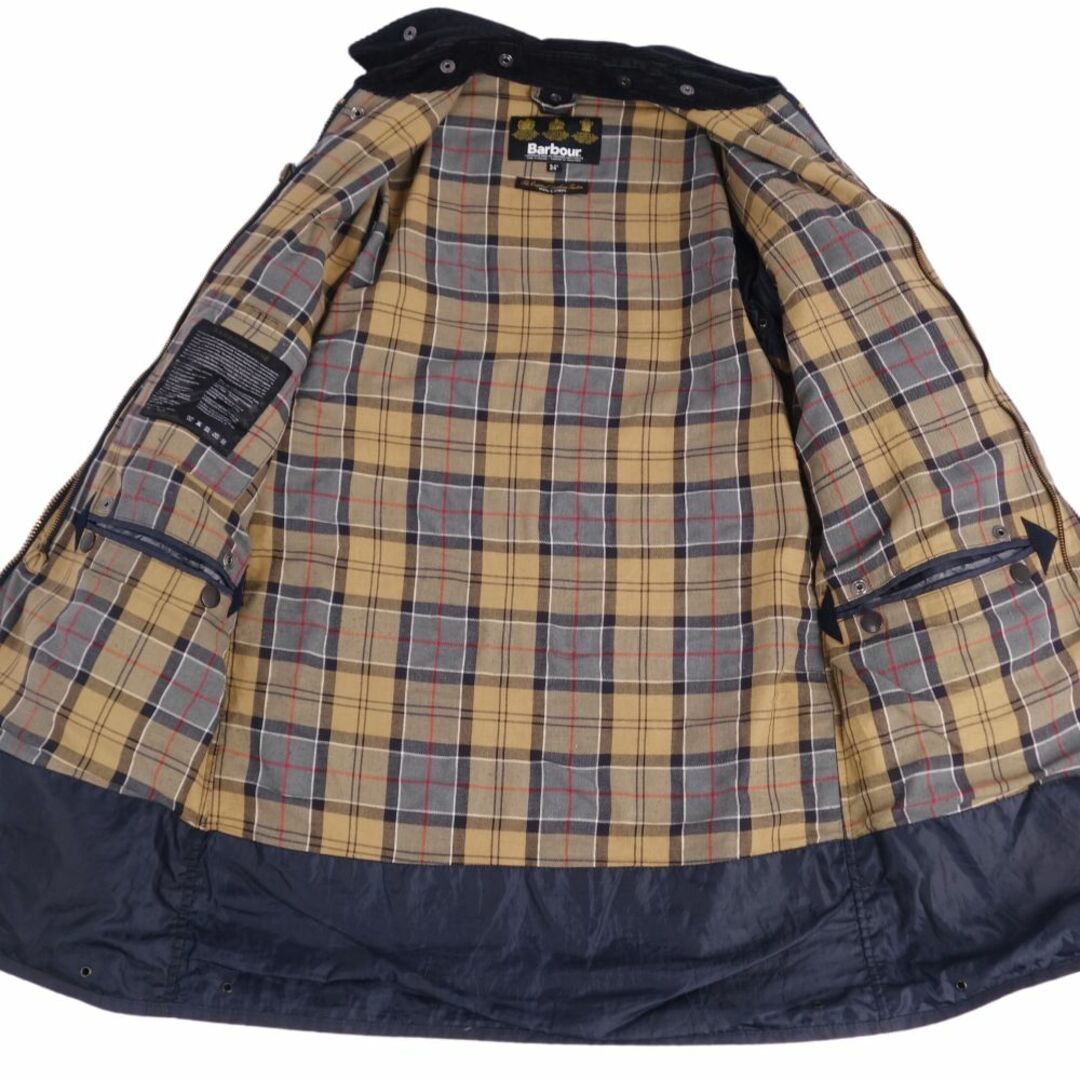 Barbour(バーブァー)のバブアー Barbour コート SL BORDER ボーダー WAXED COTTON オイルドコットン ジップアップ アウター メンズ イングランド製 34(S相当) ネイビー メンズのジャケット/アウター(その他)の商品写真