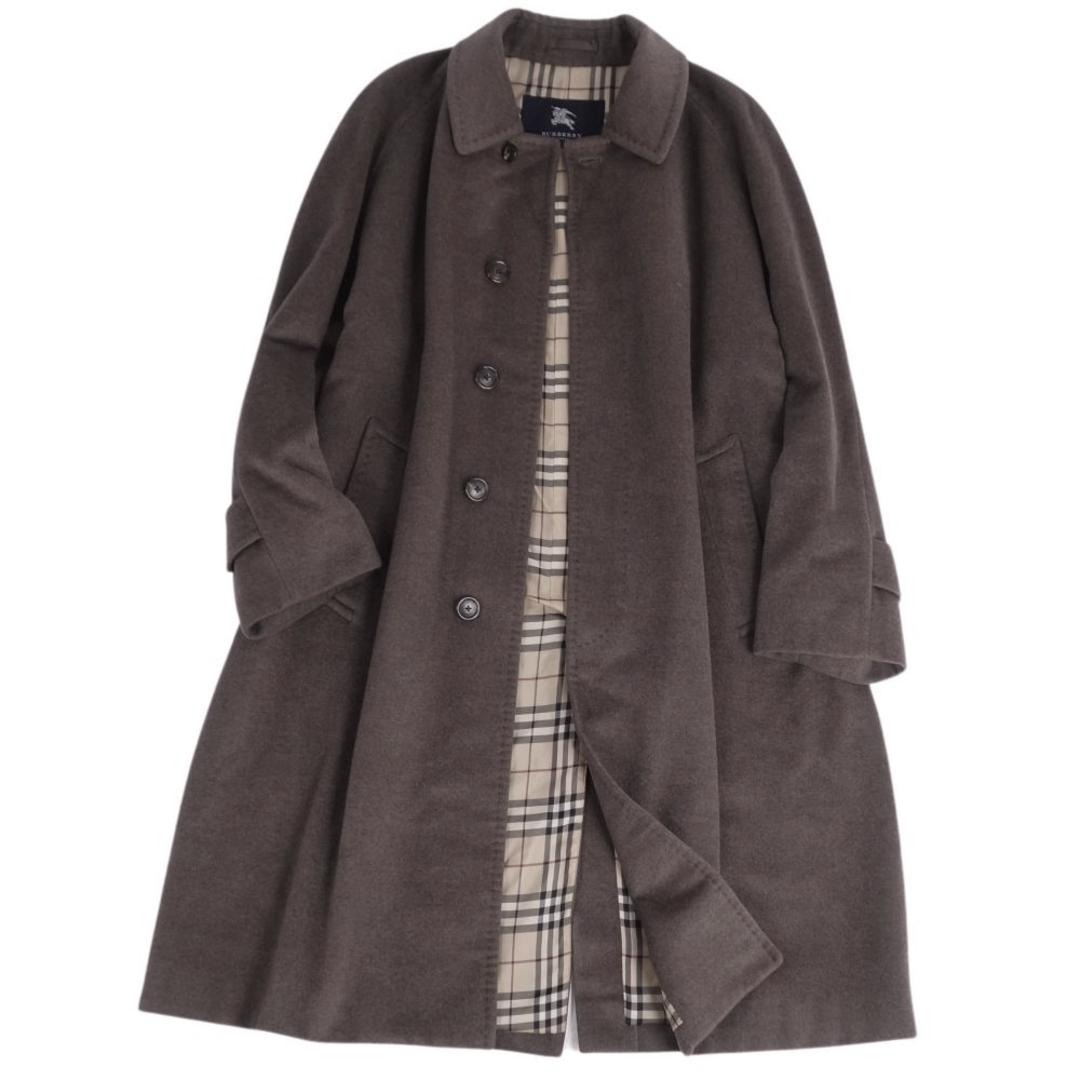 美品 バーバリーロンドン ロングコート カシミヤ混 FOXファー 2way 黒 美品 バーバリーロンドン ロングコート カシミヤ混 FOXファー 2way 黒