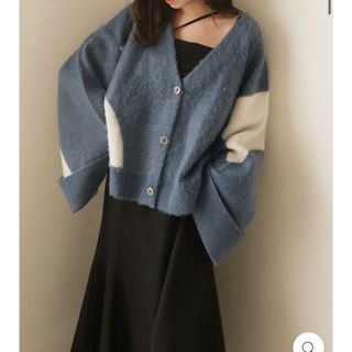 mideal mix color laceup cardigan