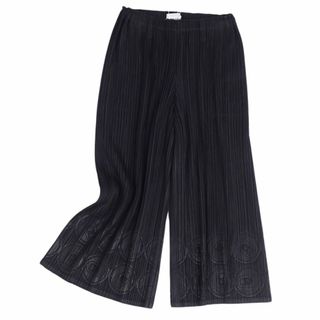 極美△正規品 PLEATS PLEASE プリーツプリーズ イッセイミヤケ PP13-JF103 プリーツパンツ クロップドパンツ レディース グリーン 2 日本製