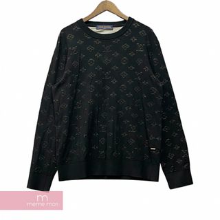 ルイヴィトン(LOUIS VUITTON)のLOUIS VUITTON 2020SS Drop Needle Monogram Crewneck 1A5V5H ルイヴィトン ドロップニードルモノグラムクルーネック ニット セーター 総柄ロゴ モノグラム ブラック サイズL【230919】【中古-B】【me04】(ニット/セーター)