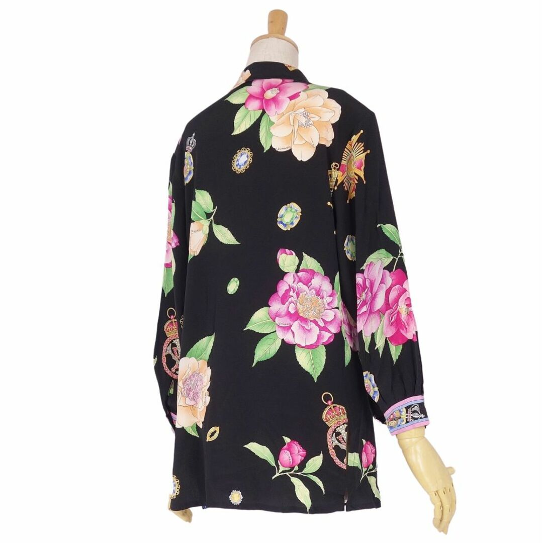 レオナール LEONARD FASHION シャツ ブラウス ロングスリーブ 花柄 シルク100% トップス レディース 9R(M相当) マルチカラー