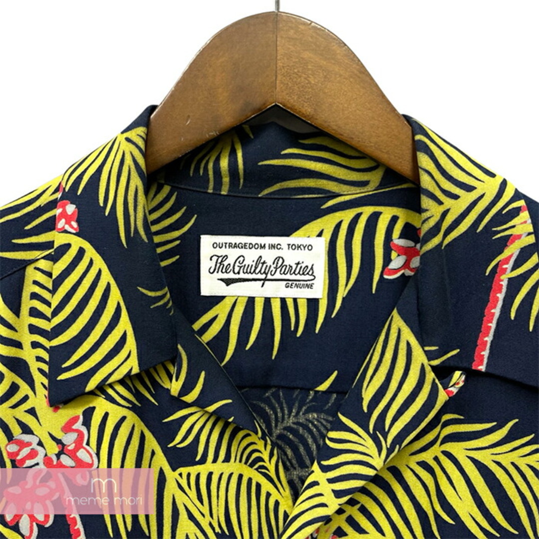 WACKO MARIA 2018SS Palms Tree S/S Hawaiian Shirt ワコマリア パームツリーショートスリーブハワイアンシャツ アロハ 半袖 オープンカラー ヤシの木 総柄 ネイビー サイズL【230921】【-A】【me04】