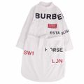 美品 バーバリー BURBERRY シャツ ワンピース ベルト付き 総柄 コット