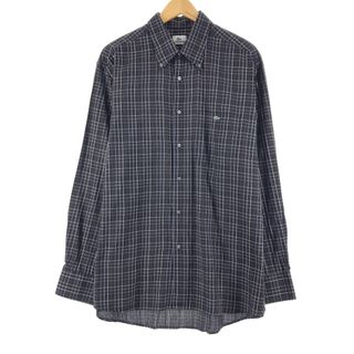 70年代 ラコステ LACOSTE チェック柄 長袖 ボタンダウンチェックシャツ メンズL ヴィンテージ /eaa373616