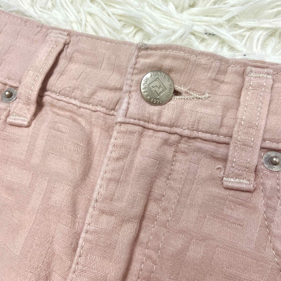 FENDI フェンディ デニム ピンク パンツ ロゴ
