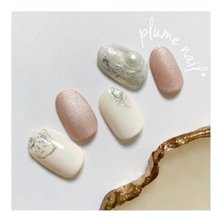 ニュアンス*上品nail*サイズオーダー(ネイルチップ)