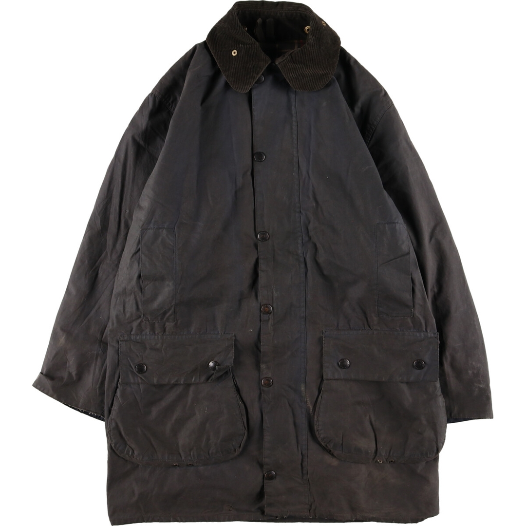 80年代 バブアー Barbour BORDER ボーダー 旧3ワラント ワックスコットン オイルドジャケット 英国製 C38 メンズM ヴィンテージ /eaa34368059cm肩幅