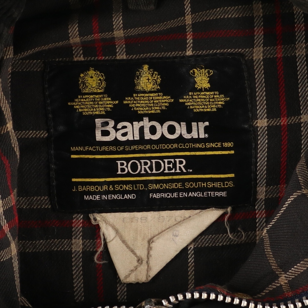 Barbour(バーブァー)の古着 80年代 バブアー Barbour BORDER ボーダー 旧3ワラント ワックスコットン オイルドジャケット 英国製 C38 メンズM ヴィンテージ /eaa343680 メンズのジャケット/アウター(その他)の商品写真