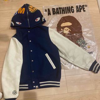 A BATHING APE アベイシングエイプシャークフード袖レザースタジャン