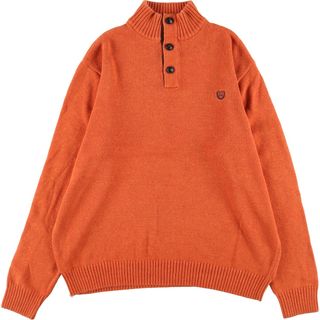 ラルフローレン(Ralph Lauren)の古着 90年代 ラルフローレン Ralph Lauren CHAPS チャップス コットンニットハーフボタンセーター メンズXL ヴィンテージ /eaa342668(ニット/セーター)