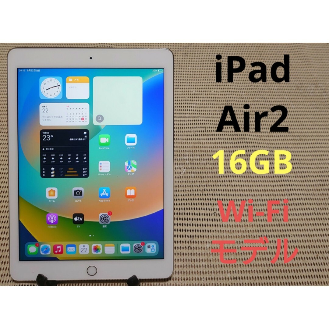 6CG5VT 完動品iPad Air2(A1566)本体16GBシルバー送料込