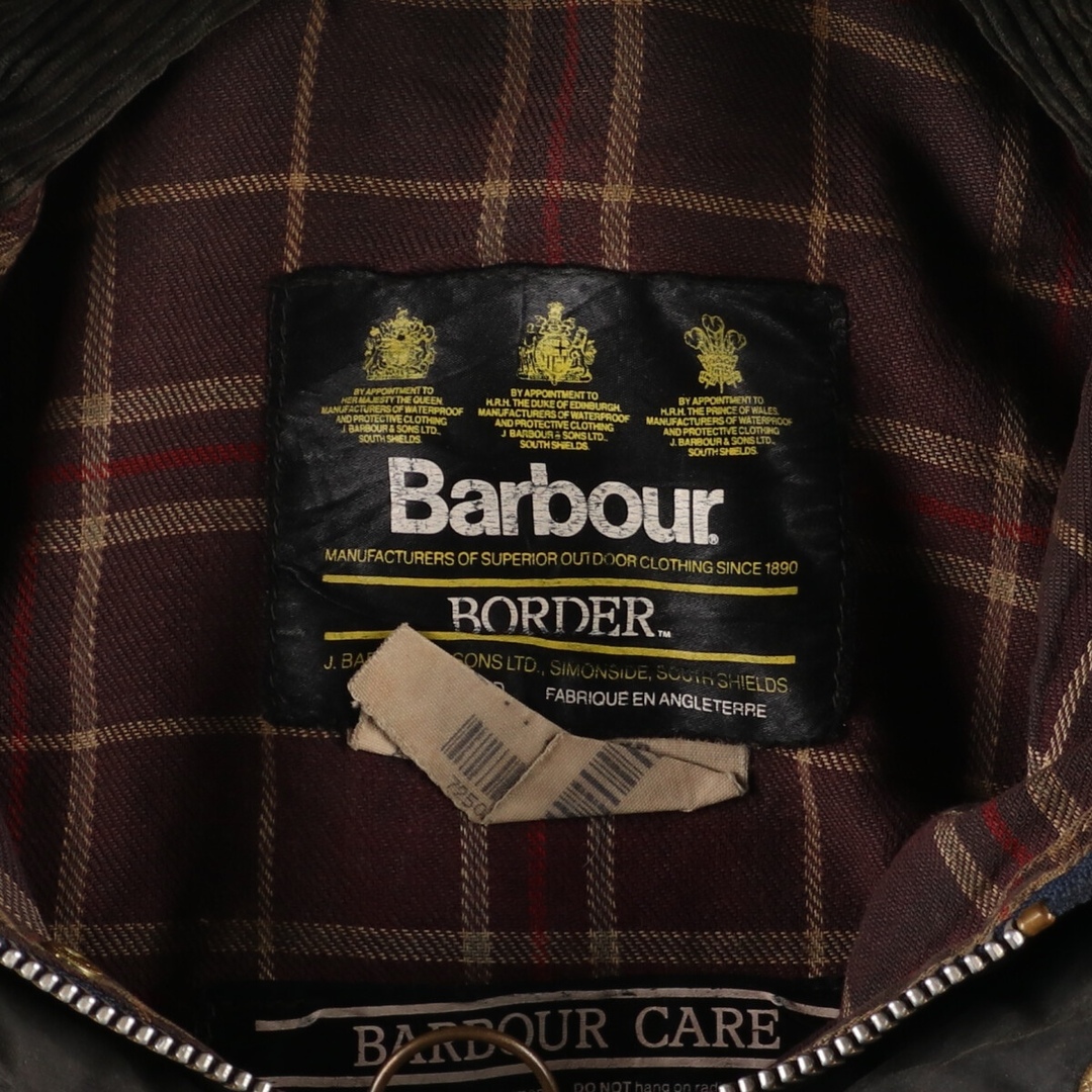 Barbour(バーブァー)の古着 90年代 バブアー Barbour BORDER ボーダー 旧3ワラント ワックスコットン オイルドジャケット 英国製 C46 メンズXL ヴィンテージ /eaa343647 メンズのジャケット/アウター(その他)の商品写真
