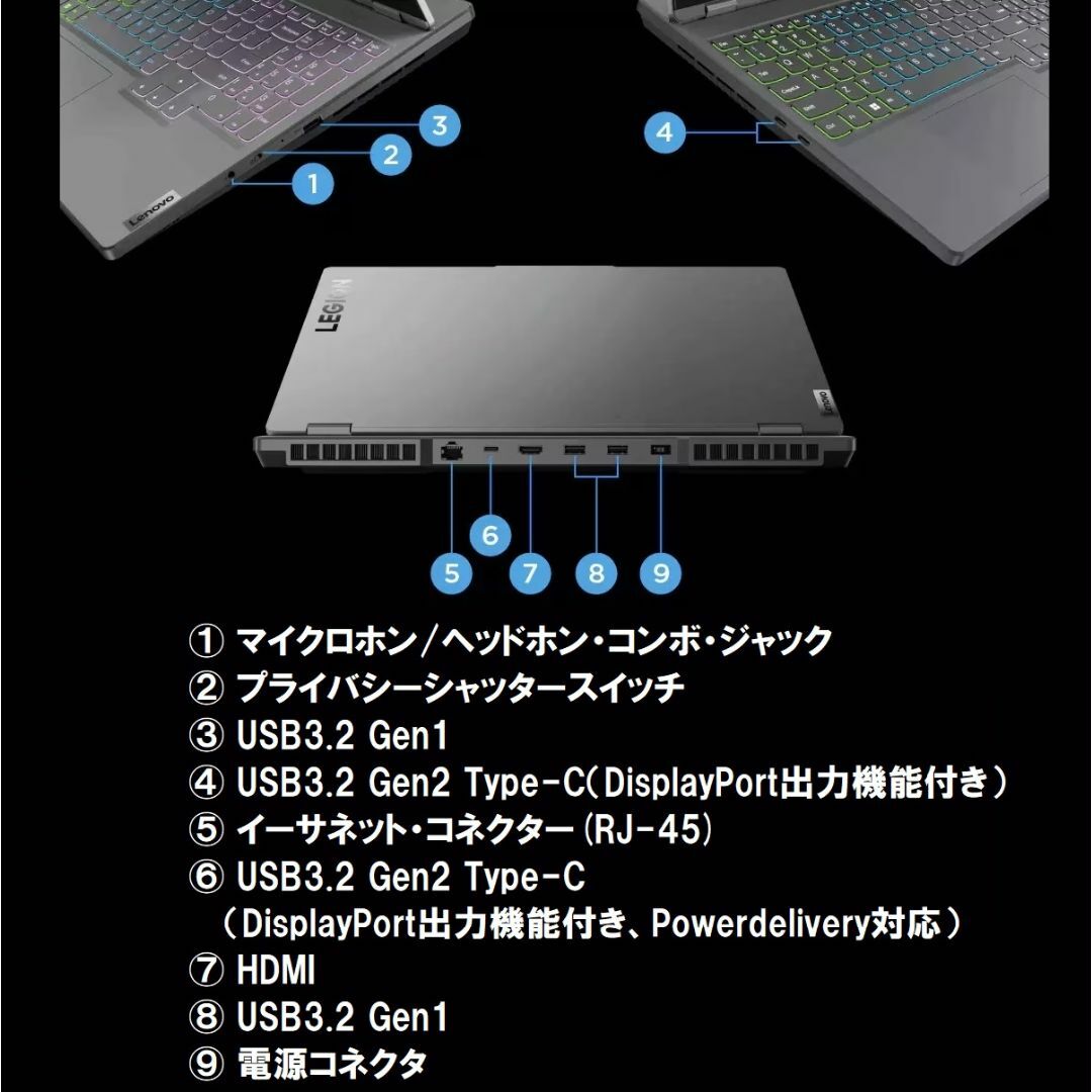 Lenovo(レノボ)の新品 超高性能 Lenovo Legion 570 Ryzen7 RTX3070 スマホ/家電/カメラのPC/タブレット(ノートPC)の商品写真