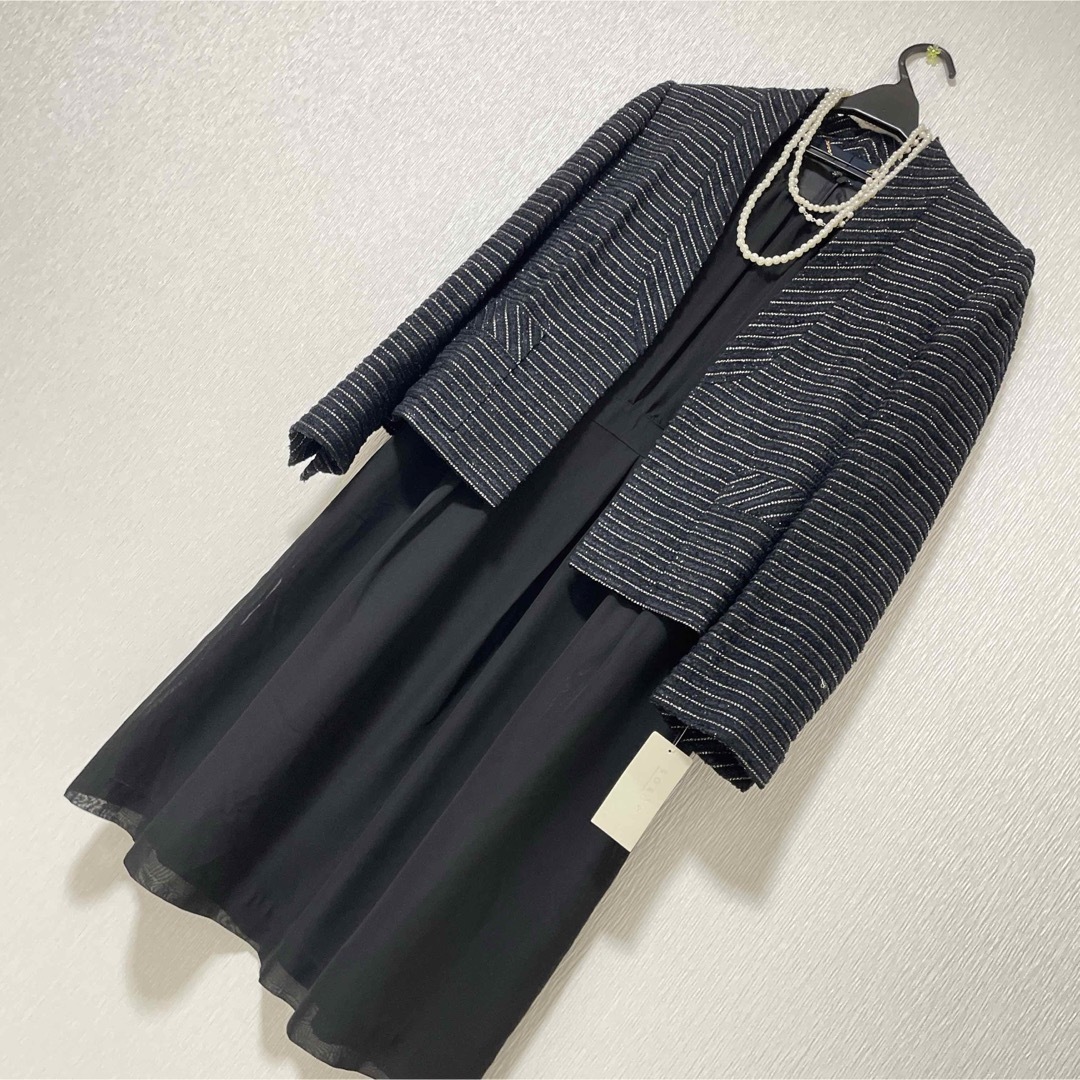 13号 LL XL ワンピーススーツ ツイードノーカラージャケット タグ付き ... 13号 LL XL ワンピーススーツ ツイードノーカラージャケット タグ付き