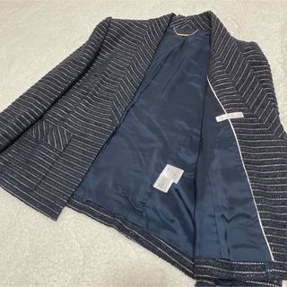 13号 LL XL ワンピーススーツ ツイードノーカラージャケット タグ付き ... 13号 LL XL ワンピーススーツ ツイードノーカラージャケット タグ付き
