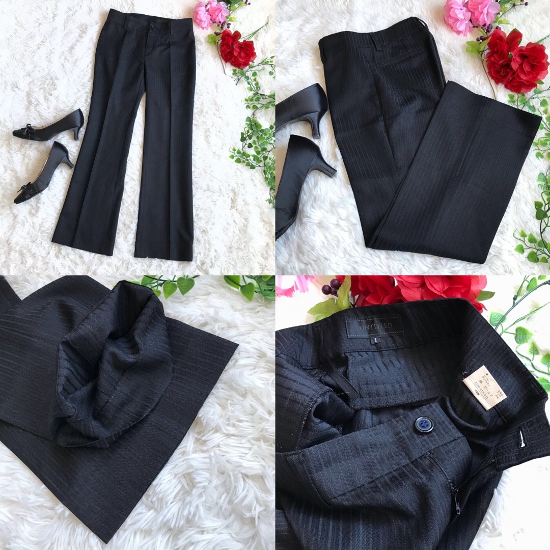 UNTITLED - 【極美品/3点セット】アンタイトル パンツスーツ シルク