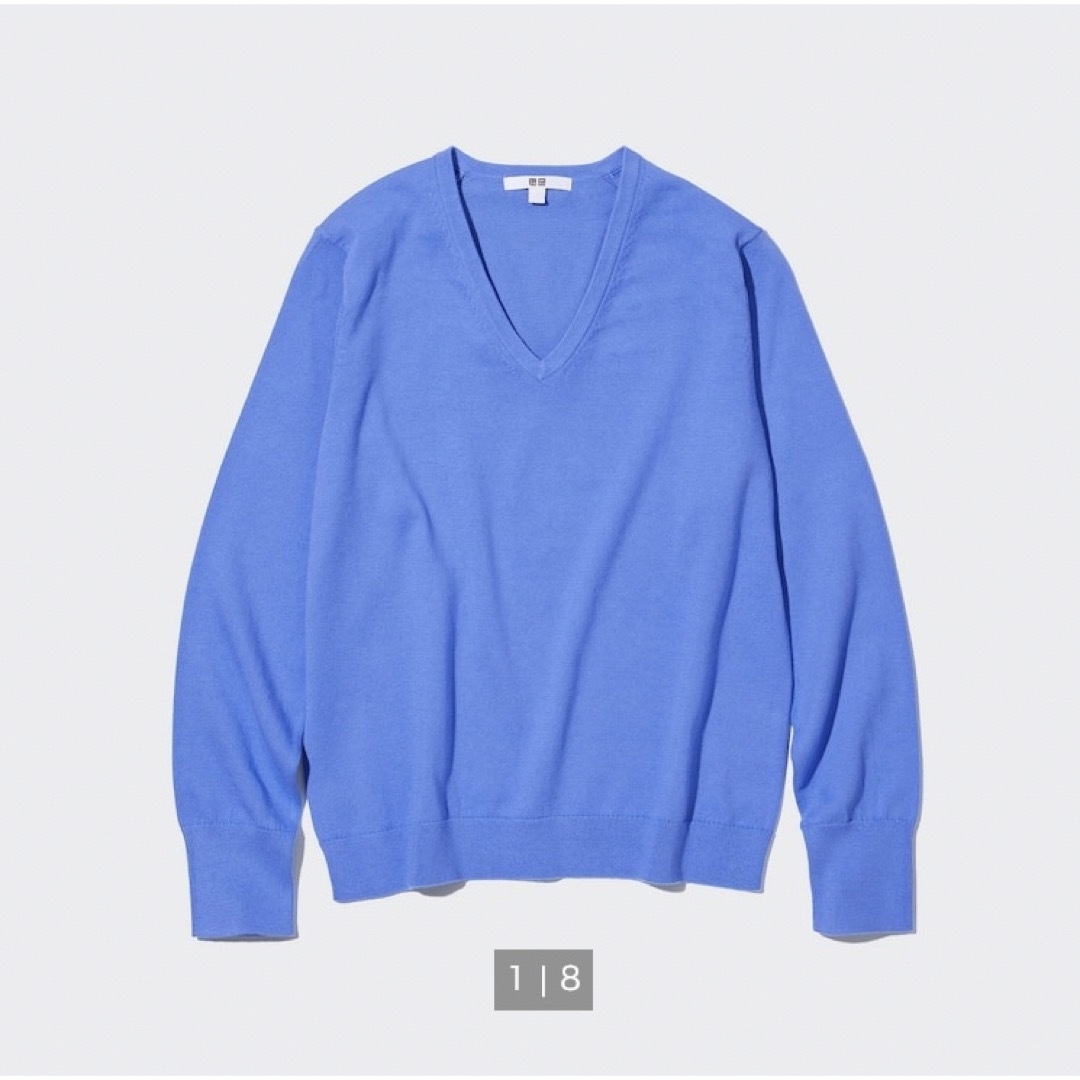 UNIQLO(ユニクロ)のユニクロ UNIQLO コットンVネックセーター 新品タグ付 レディースのトップス(ニット/セーター)の商品写真