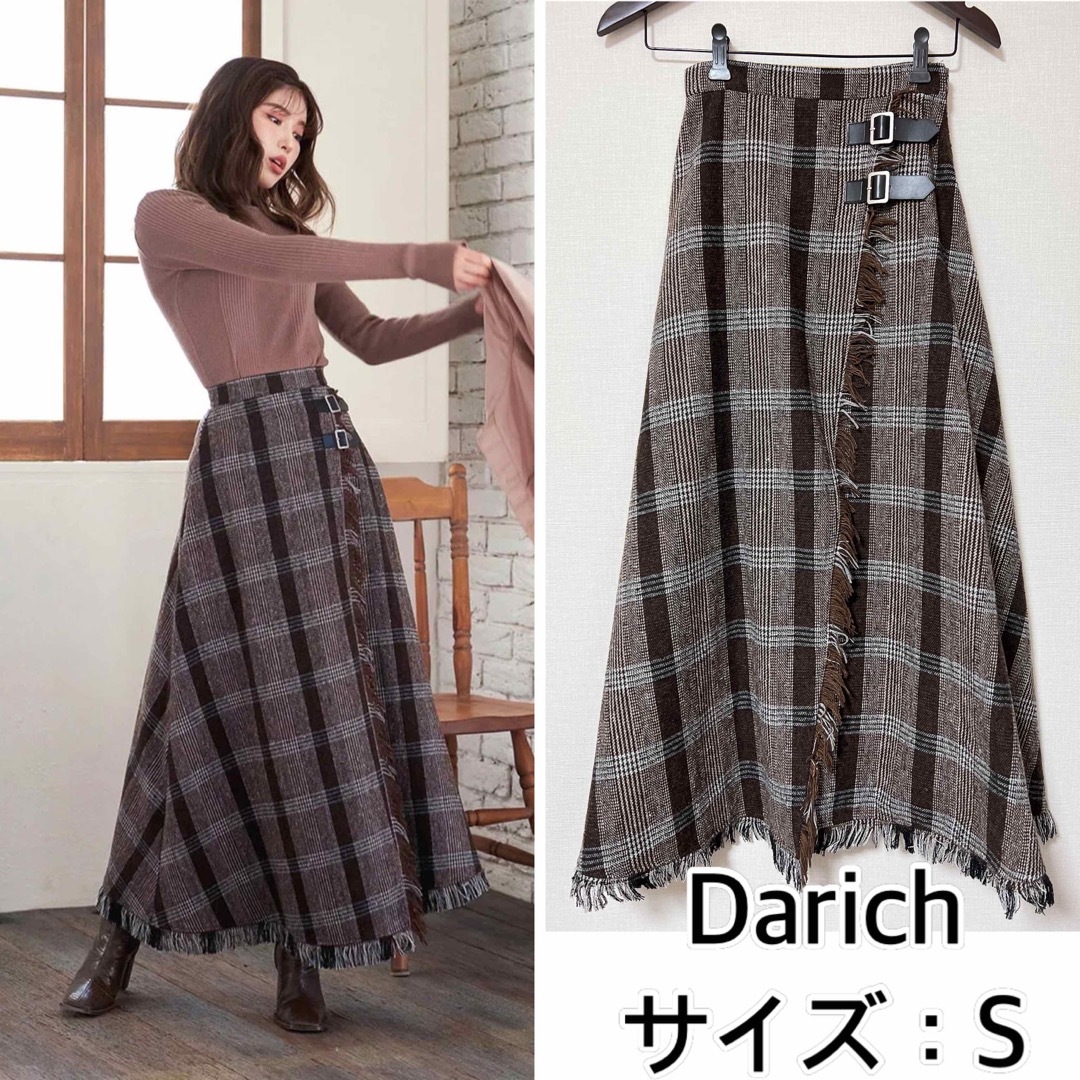 Darich❤️フリンジチェックラップスカート　ダーリッチ