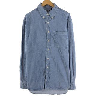 ギャップ(GAP)の古着 90年代 ギャップ GAP DENIM オールドギャップ ストライプ柄 長袖 ボタンダウンデニムシャツ メンズXL ヴィンテージ /eaa346365(シャツ)