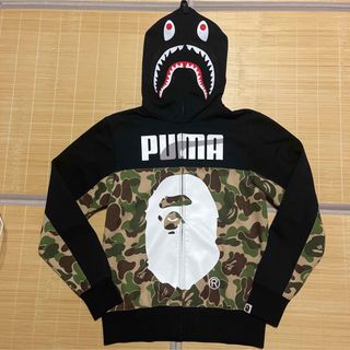 APE BAPE KAWS PUMA シャークパーカー　パーカー　camo 迷彩