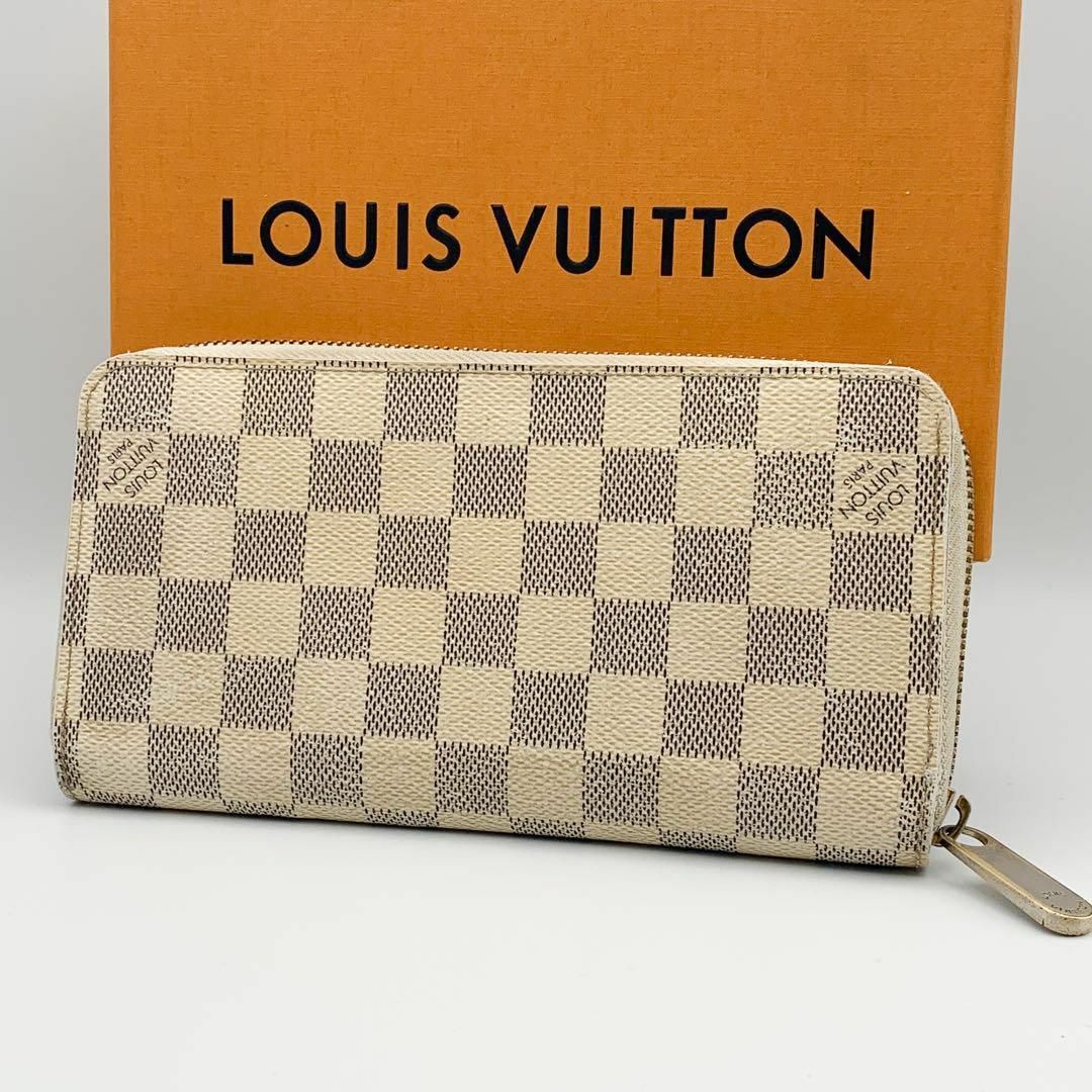 LOUIS VUITTON◇ジッピー・ウォレット ダミエ・アズール WHT/PVC/WHT