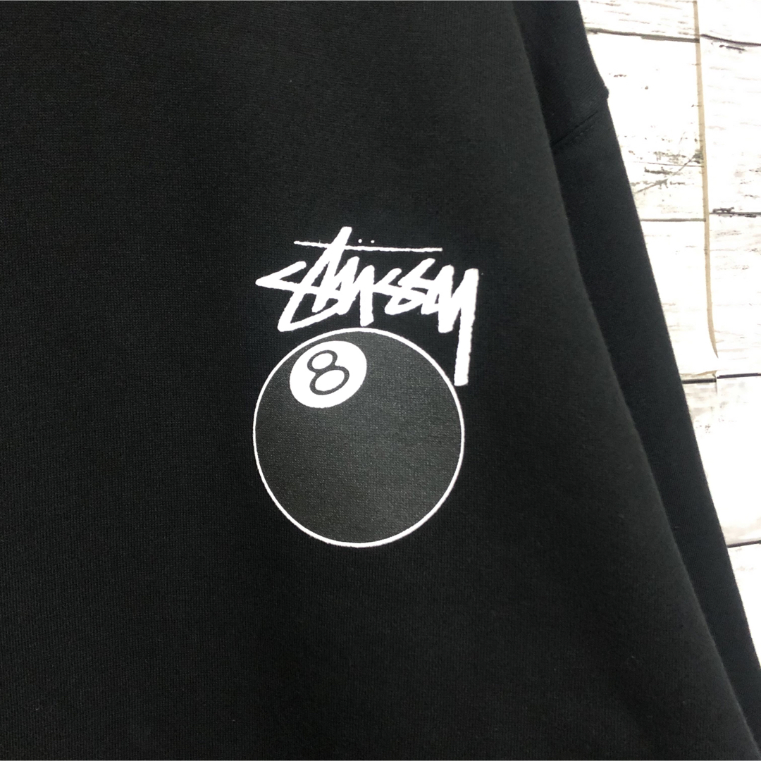 STUSSY ステューシー 8ボール スウェット パーカー ブラック 黒 L