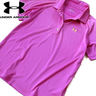 アンダーアーマー(UNDER ARMOUR)の美品 L アンダーアーマー レディース 半袖ポロシャツ ピンク(ポロシャツ)