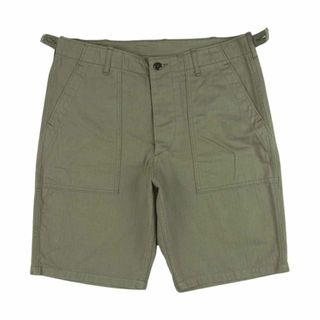 ウエアハウス(WAREHOUSE)のWAREHOUSE ウエアハウス ショートパンツ Lot 1218 MILITARY HERRINGBONE SHORTS ミリタリー ヘリンボーン ショーツ ベイカー ショート パンツ ブラウン系 32【中古】(ショートパンツ)