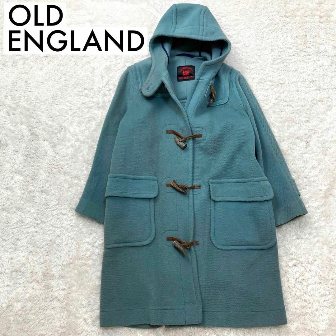 OLD ENGLAND ダッフルコート ブルーグリーン ヘリンボーン ウール 8