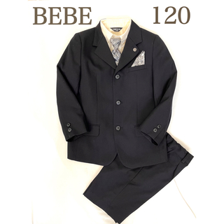 ベベ(BeBe)の極美品☆120 BEBE フォーマル　スーツ　5点セット　男の子　黒(ドレス/フォーマル)
