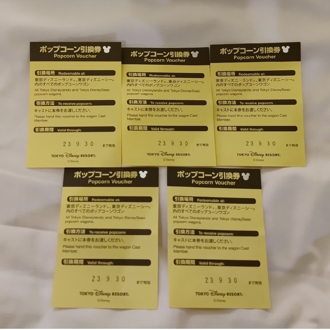 Disney(ディズニー)のポップコーン引換券 チケットの優待券/割引券(フード/ドリンク券)の商品写真