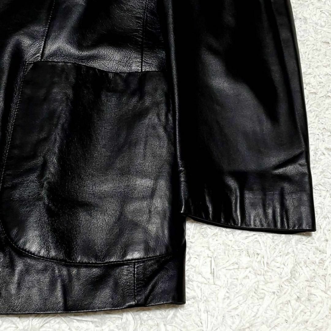 極美品 L ランバンコレクション 羊革 テーラードジャケット 黒