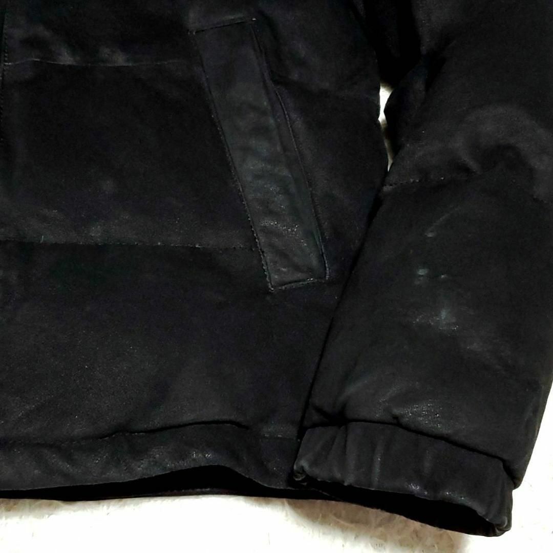 美品 M ユナイテッドアローズ 最高級ラムレザー ダウンジャケット 金ボタン 黒