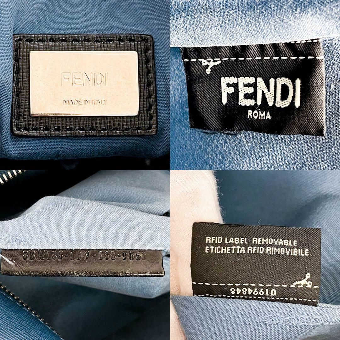 美品》FENDI バグズ サフィアーノレザー モンスター トートバッグ A4